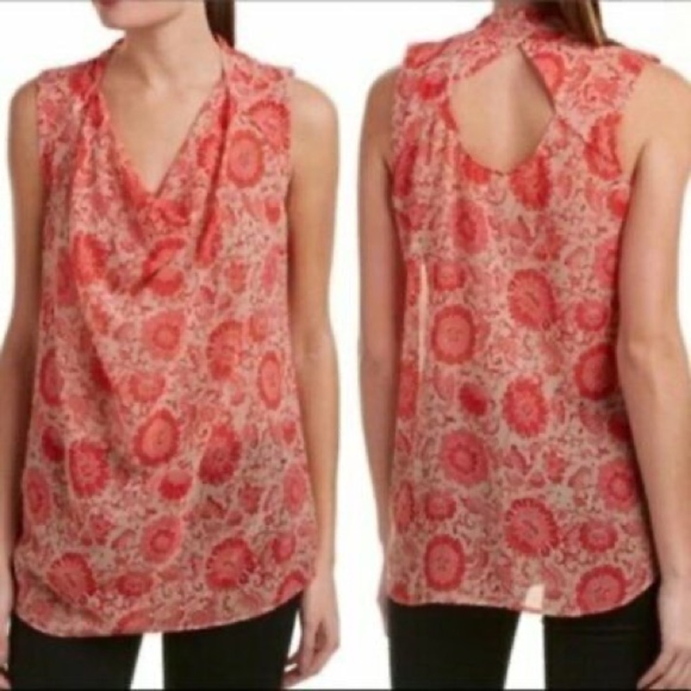 CABI Vita Chiffon Cowl Top Blouse Tank
